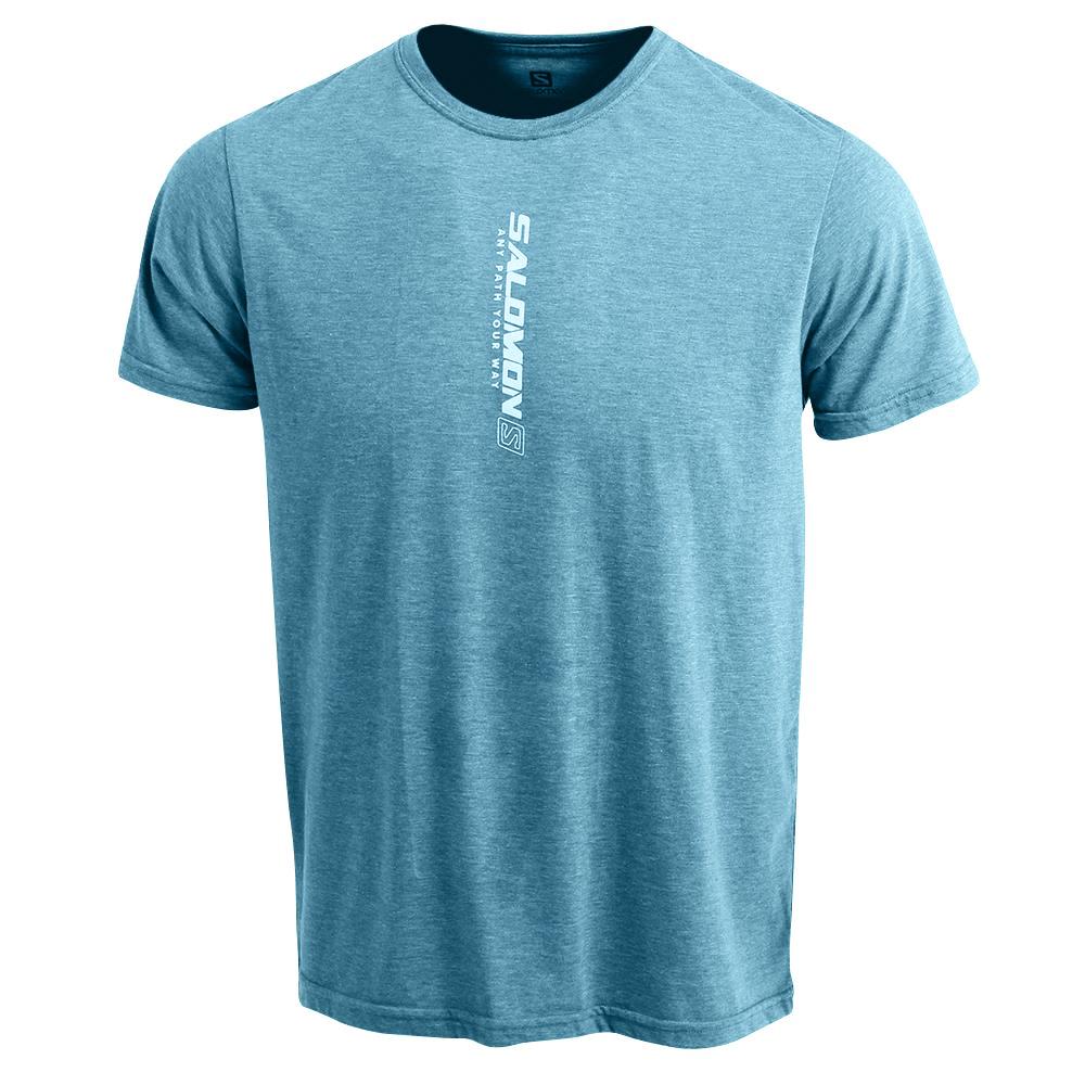 Salomon YAEL SS M - Mens Tee Shirt - Blue - NZ (38901-AQJB)